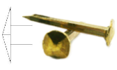 Diamond shaped head brass nail