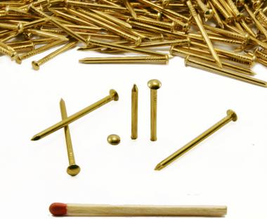 Round head brass nail L : 30 mm - Ø 2.0 mm