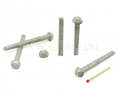"Carvelle" Steel forged nail - diamond shaped head (100 nails) L : 80 mm (100 clous)