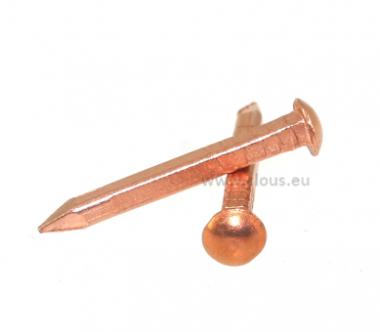 Square shank, large round head copper nail 