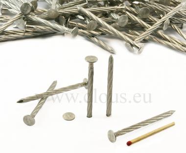 Flat head twisted aluminium nail L : 60 mm - Ø 3.4 mm