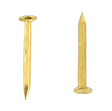 Flat head miniature brass nail L : 13 mm - Ø 0.9 mm