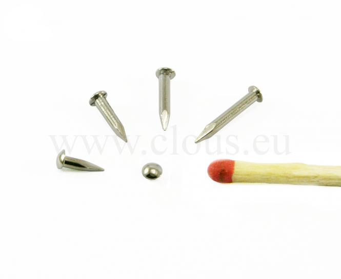 "Lozine" round head nickel coated brass nail (1000 clous) 