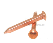 Square shank, large round head copper nail L : 25 mm - Ø 2.4 mm